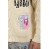 Maglia Barrow Cardigan con Patch Crema