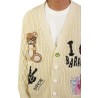 Maglia Barrow Cardigan con Patch Crema