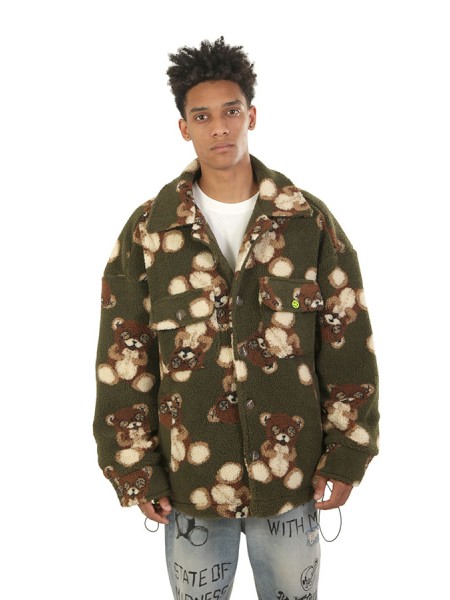 Giacca Barrow Teddy Camouflage Verde Militare