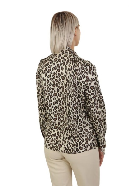 Camicia Alberto Biani Animalier Ecru