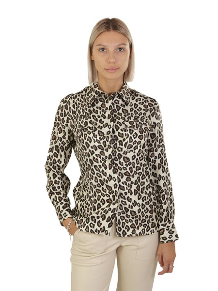 Camicia Alberto Biani Animalier Ecru