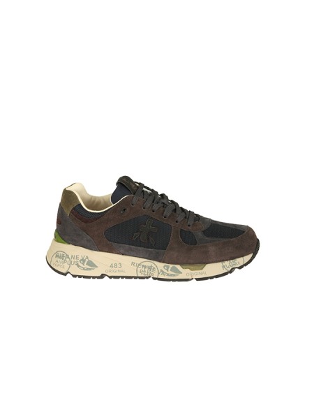 Calzature sneaker realizzata in camoscio e tessuto suola gomma