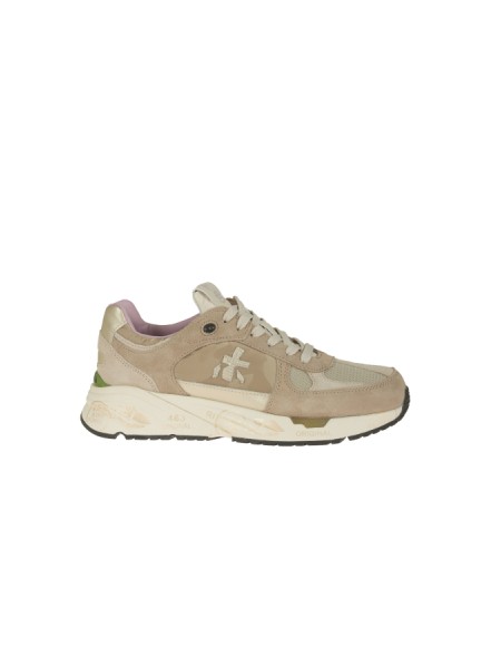 Calzature sneaker realizzata in camoscio e tessuto con inserti in pelle suola gomma