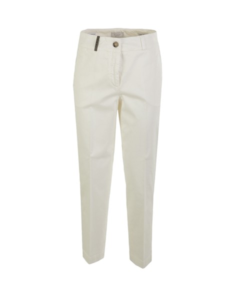 Pantalone Peserico in Gabardina Bianco