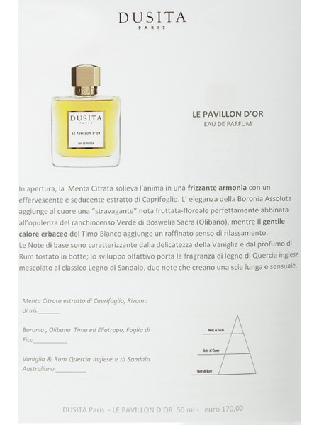 Perfume DUSITA PAVILLON D'OR