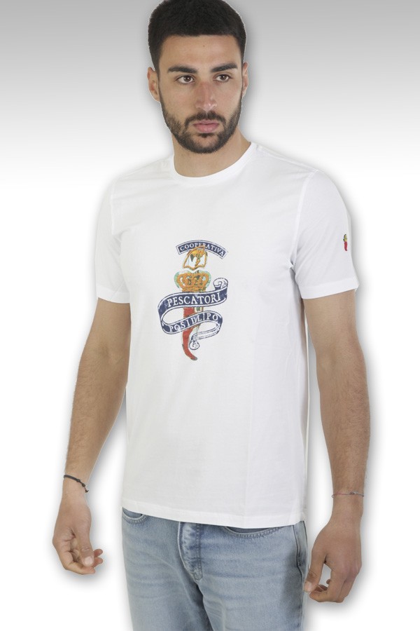 T-shirt COOPERATIVA PESCATORI POSILLIPO Art.MH940WH HORN