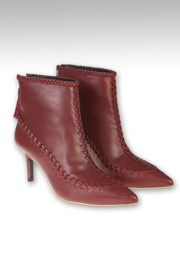 Ankle Boot GOLD & ROUGE Art.MAHARA-BURGLE BURGUNDY