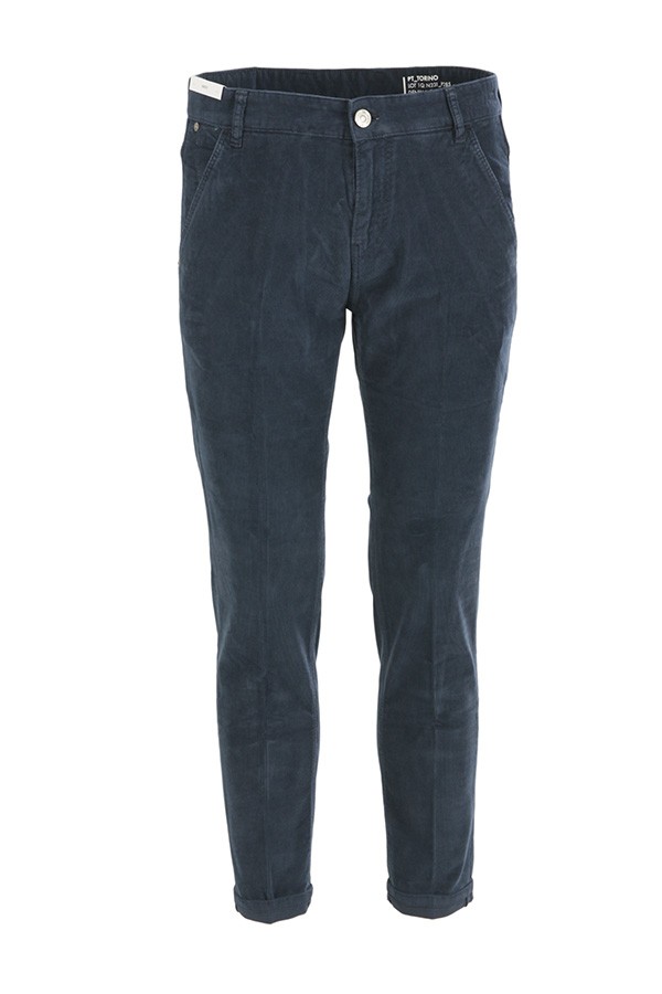 PT Narrow ribbed velvet trousers