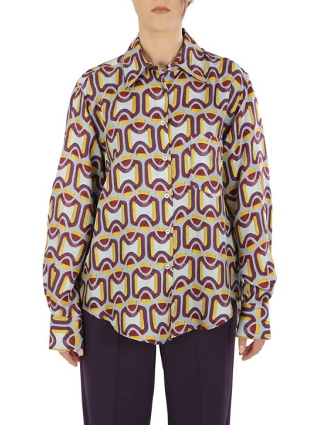 Silk shirt with geometric pattern SEVENTY