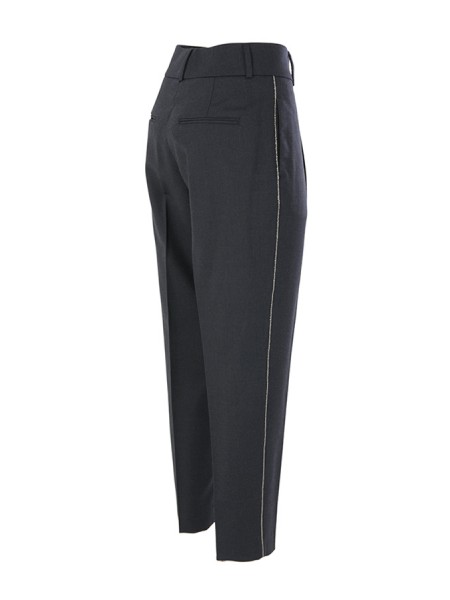 Blue pleated PESERICO trousers