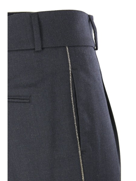 Blue pleated PESERICO trousers