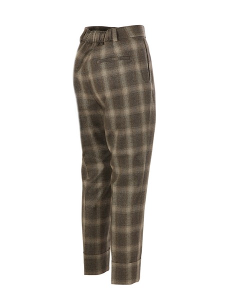 Trousers PESERICO plaid flannel with a check print