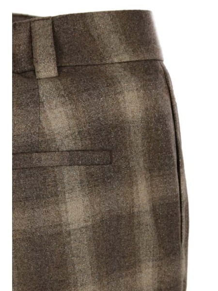 Trousers PESERICO plaid flannel with a check print