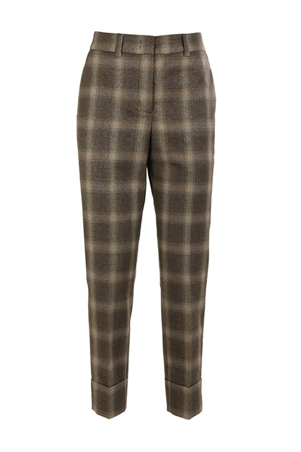 Trousers PESERICO plaid flannel with a check print