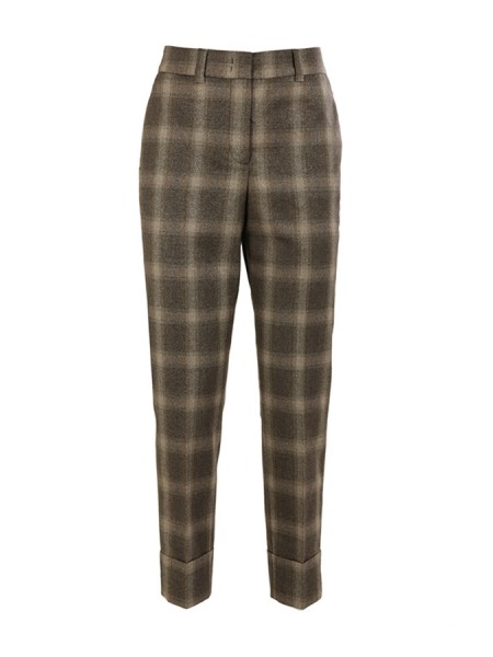 Trousers PESERICO plaid flannel with a check print