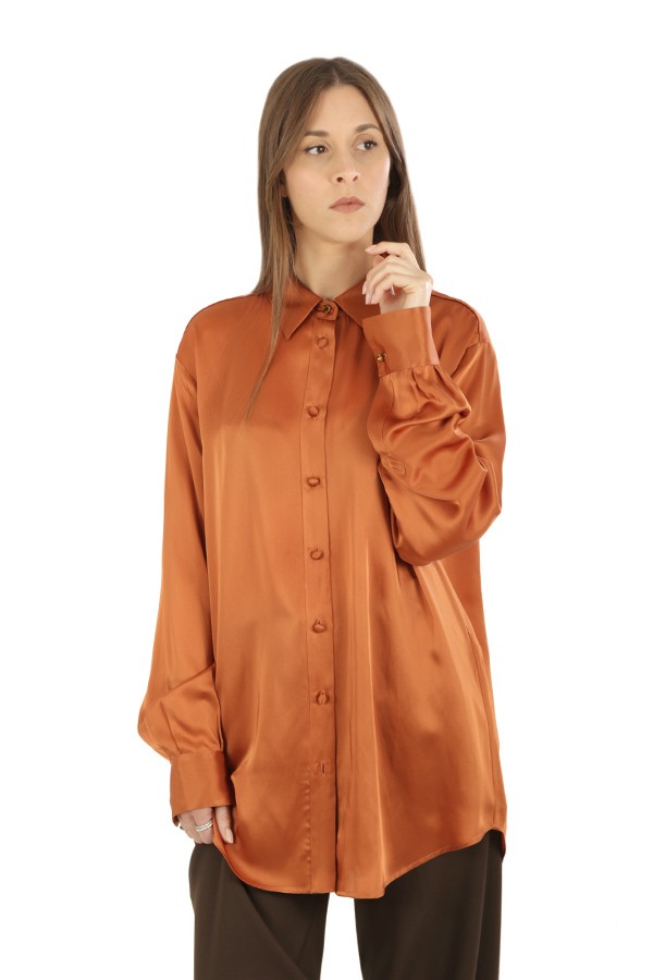 Rust satin MALIPARMI shirt