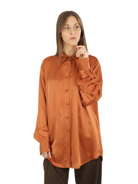 Rust satin MALIPARMI shirt