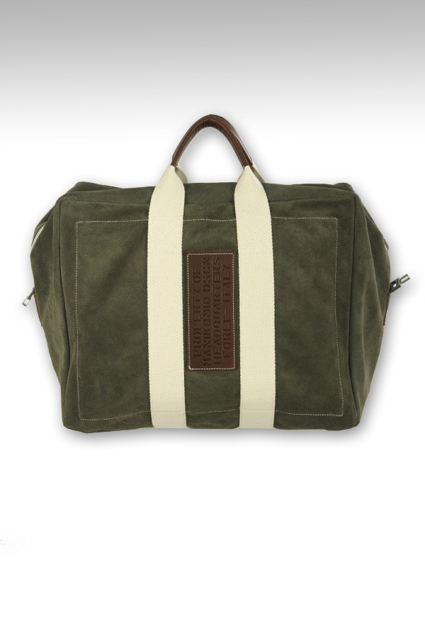 Manikomio Duffel Bag Art.ICON SUEDE MILITARY