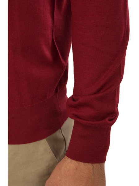 Crewneck sweater SUITE 191 in burgundy wool