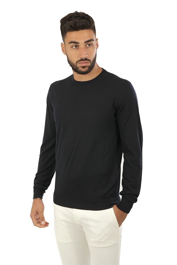 SUITE 191 crewneck sweater in navy blue wool