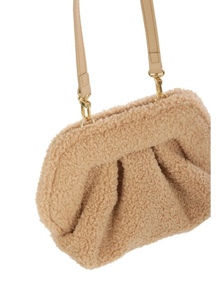 THEMOIRE Gea Re-Fur Almond Clutch Bag