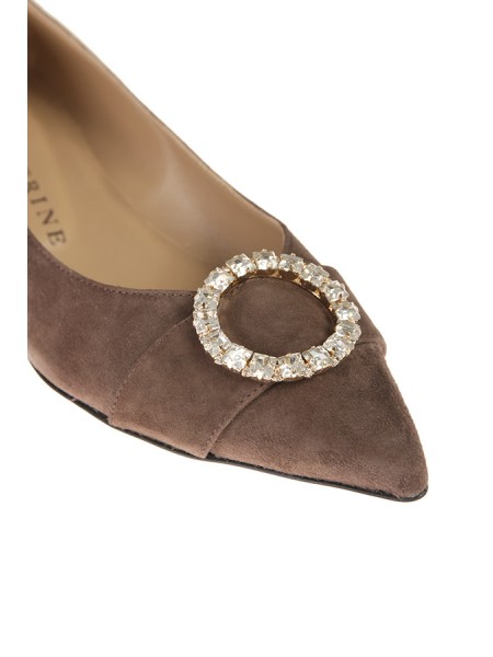 Brown suede PROSPERINE pumps