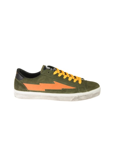 Green SANYAKO sneakers with orange details