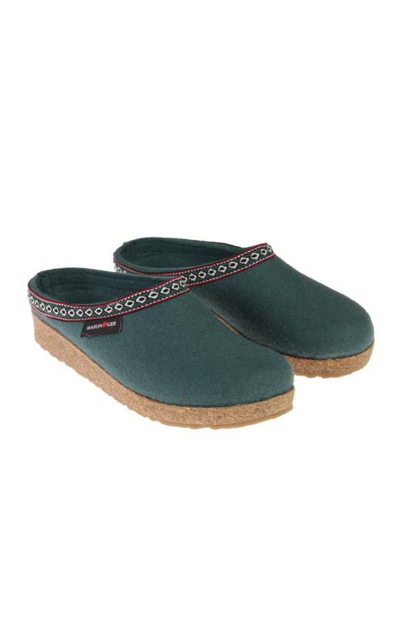 HAFLINGER green wool felt slipper