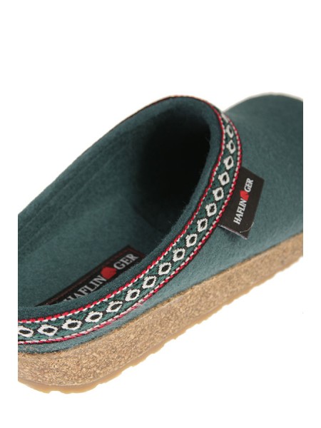 HAFLINGER green wool felt slipper