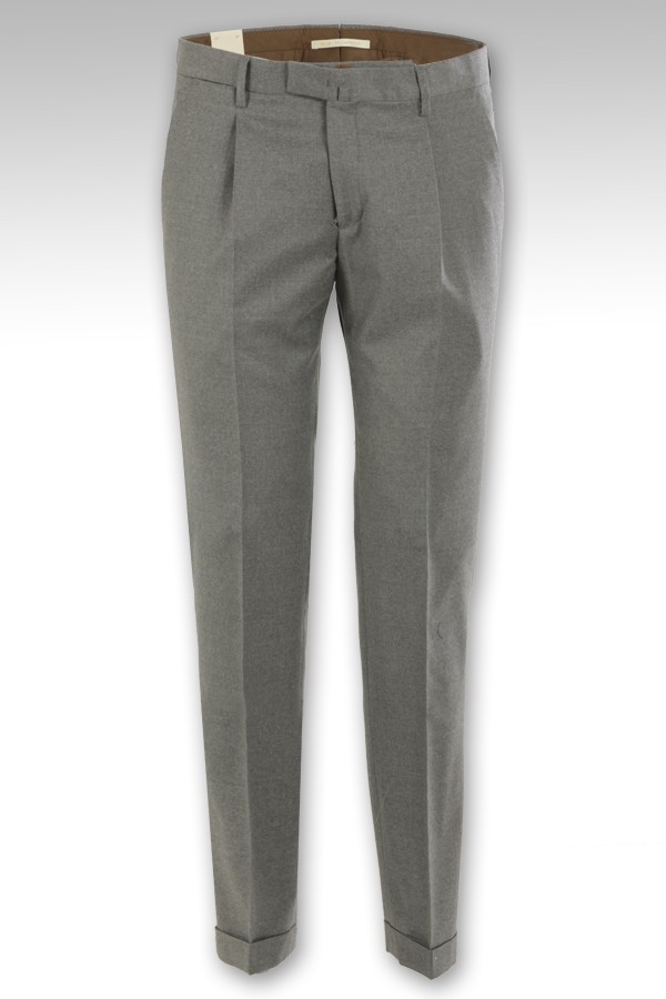 BRIGLIA trousers in stone-colored flannel