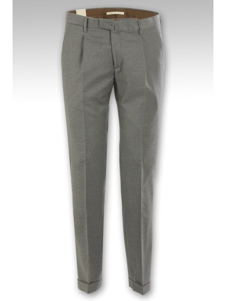 BRIGLIA trousers in stone-colored flannel