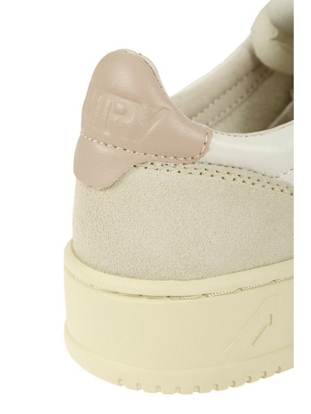 AUTRY medalist low white-beige-pink sneakers