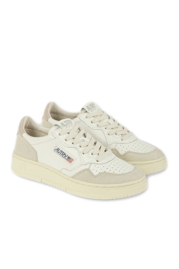 AUTRY medalist low white-beige-pink sneakers