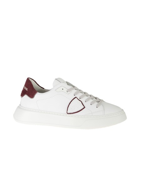 White-burgundy PHILIPPE MODEL temple sneakers