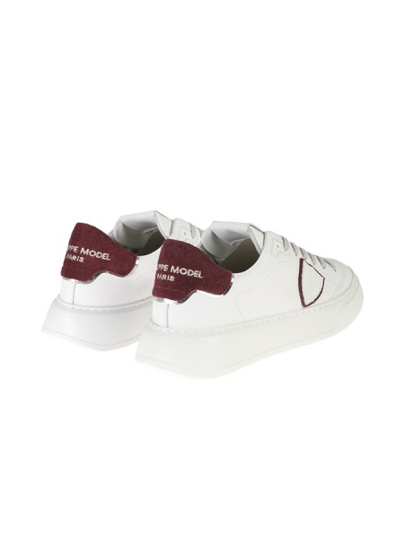 White-burgundy PHILIPPE MODEL temple sneakers