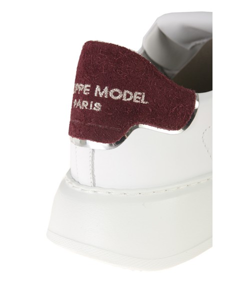 White-burgundy PHILIPPE MODEL temple sneakers