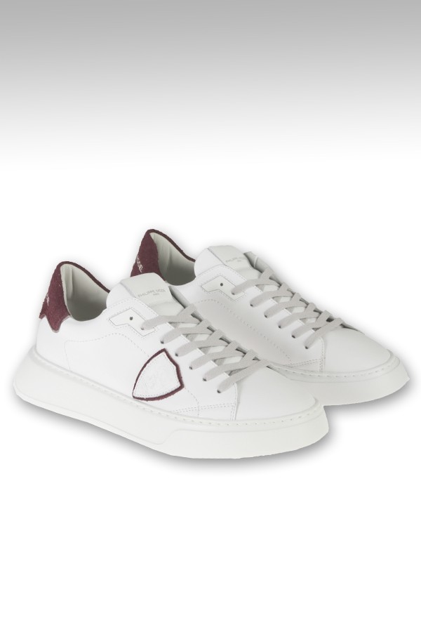 White-burgundy PHILIPPE MODEL temple sneakers