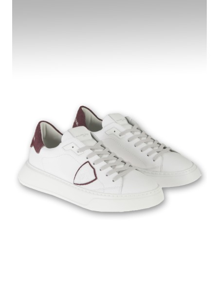 White-burgundy PHILIPPE MODEL temple sneakers