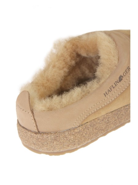 HAFLINGER slipper in beige suede