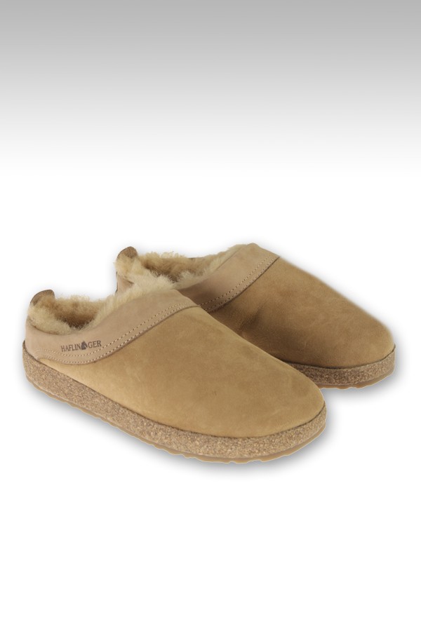 HAFLINGER slipper in beige suede