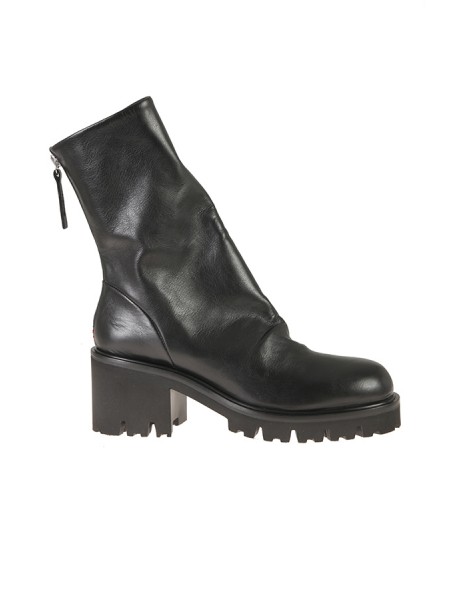 Black leather ankle boot HALMANERA