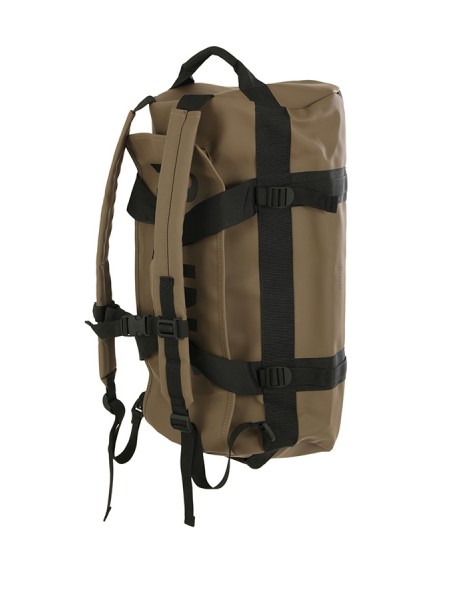 Wood-colored RAINS duffel bag