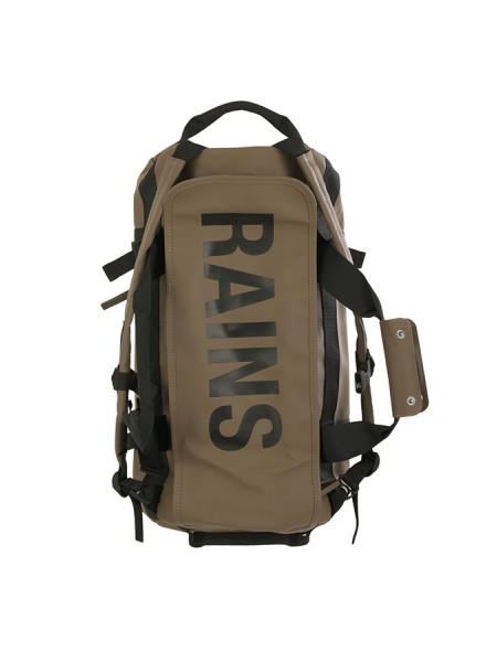 Wood-colored RAINS duffel bag