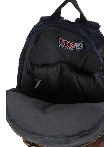 Blue-brown velvet MC2 backpack