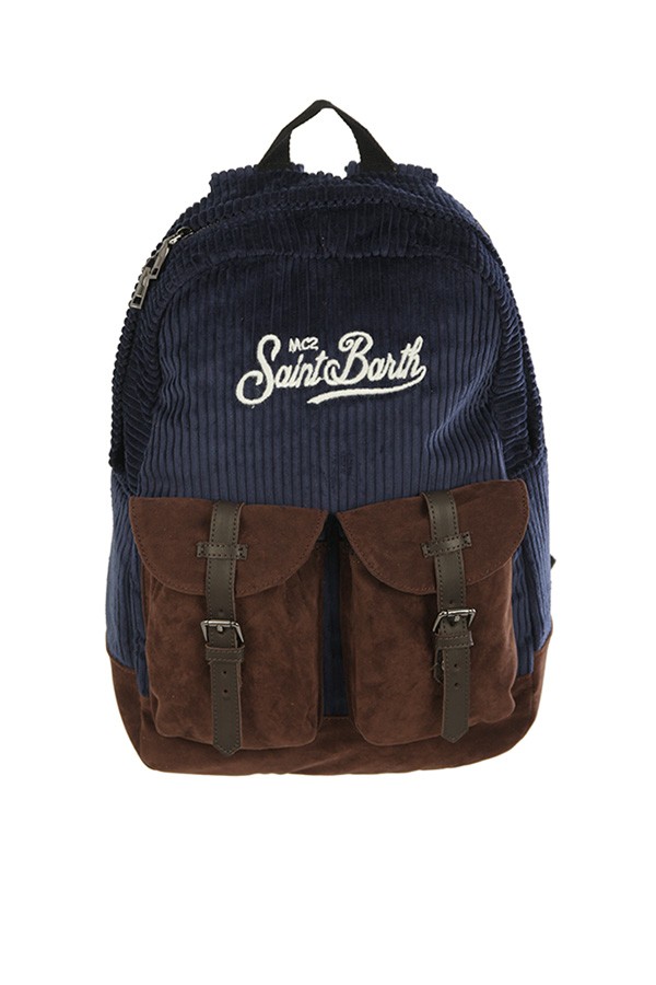 Blue-brown velvet MC2 backpack