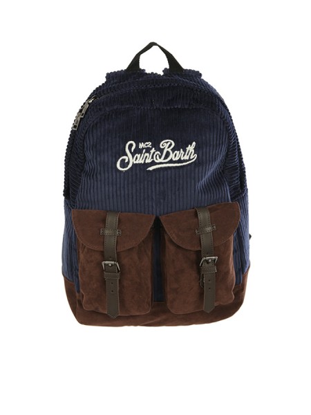 Blue-brown velvet MC2 backpack