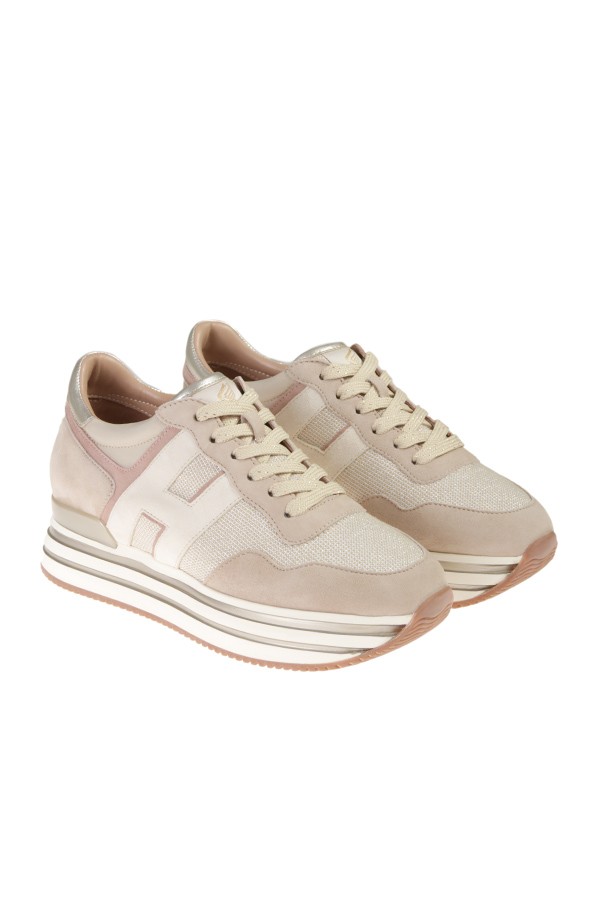 Pink-Ivory HOGAN midi platform shoe