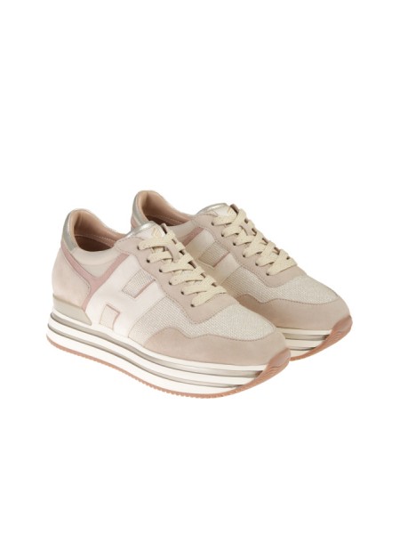 Pink-Ivory HOGAN midi platform shoe