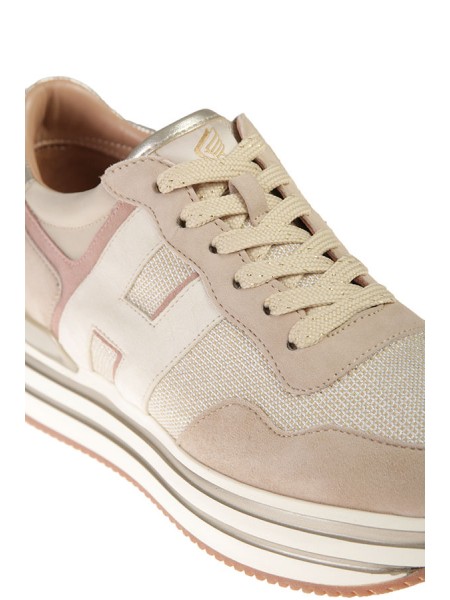 Pink-Ivory HOGAN midi platform shoe