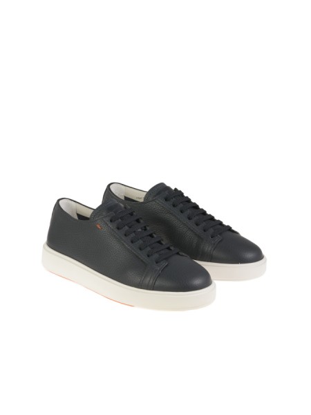 Santoni men's black sneaker